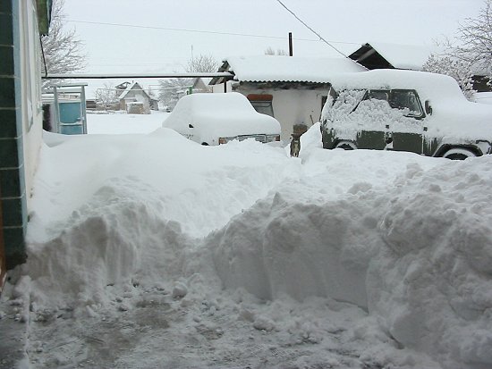 Onze auto is volledig ingesneeuwd