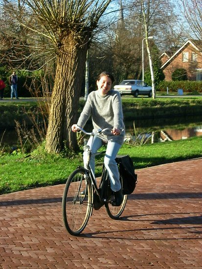 Elmira op de fiets