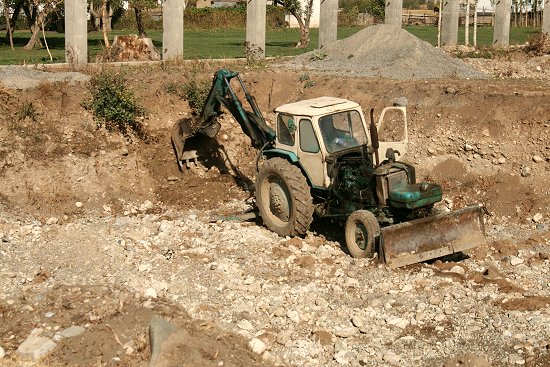 Graafmachine in onze kelder