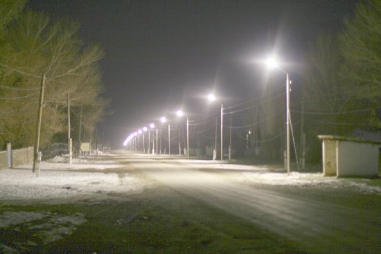 Straatverlichting in Zhabagly