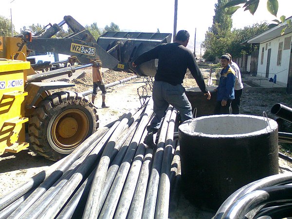 Nieuwe waterleiding buizen