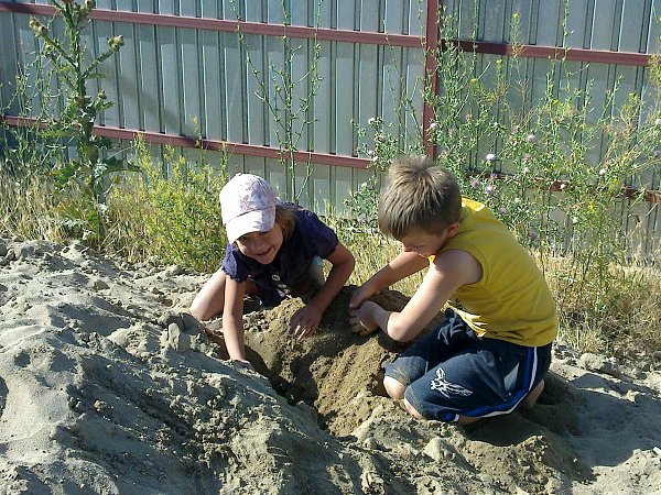 Spelen in het zand